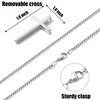 Fiusem Silver Tone Cross Necklace for Men, Mens Cross Necklaces