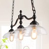 LNC Rustic Kitchen Island Lighting, 3-Light Farmhouse Chandelier for Dining