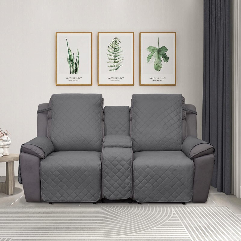 PureFit Water Resistant Reversible Loveseat Recliner Couch Cover for Double