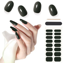 Stellastar Gel Nail Stickers 16pcs Semi Cured Gel Nail Strips UV Light Required Gel Nail Wraps Long Lasting & Easy to Use