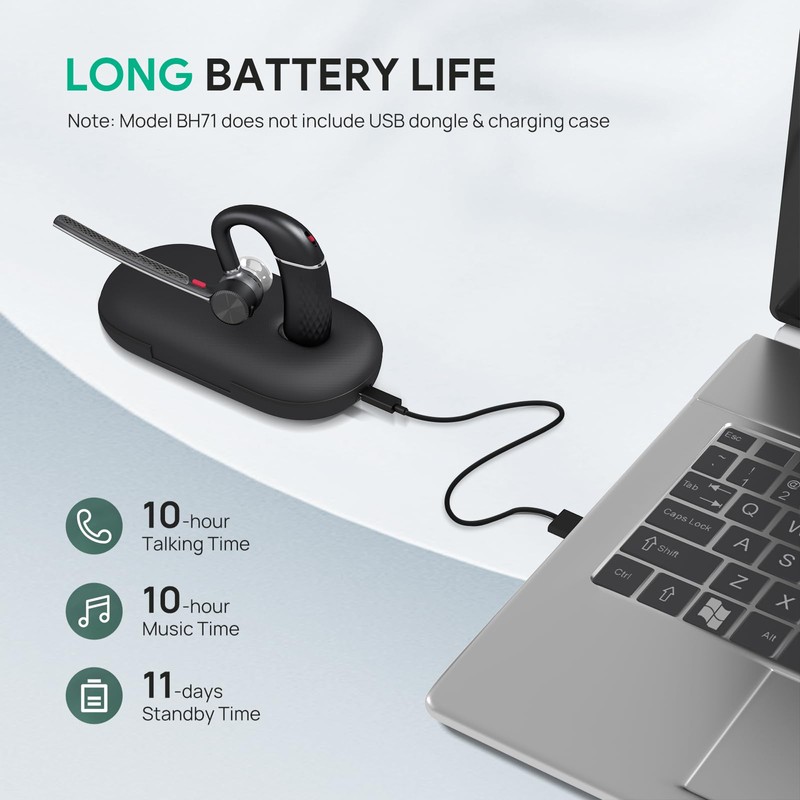 Yealink - Auriculares Bluetooth de oreja única para teléfono celular