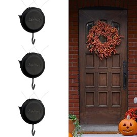 Wreath Hangers for Front Door - (Black - 3 Pack) Damage Free Hanging - ZIPNHANG: Adjustable Door Hanger. Christmas Wreath & Decor Hanger for Front Door. Hooks for Hanging on Glass Doors, Screen Doors