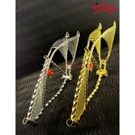 ORIGINAL LOWRIDER 20" TANK FRAME TOP/BOTTOM SQUARE TWISTED INSERTS. - Chrome Top Insert