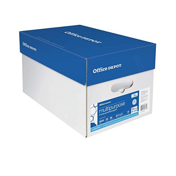 Office Depot Extra Bright Copy Paper, 3-Hole Punched, 8 1/2in.