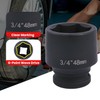 Deep 6-Point Impact Socket 3/4" Drive 48mm,Chrome Molybdenum Steel, Anti-Rust