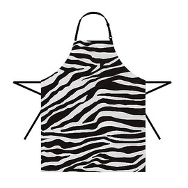 Moslion Zebra Print Funny Apron Black White Leopard Line Stripes Wild Animal Skin Unisex Kitchen Bib Adjustable Neck for Cooking Gardening Drawing 27x31 Inch