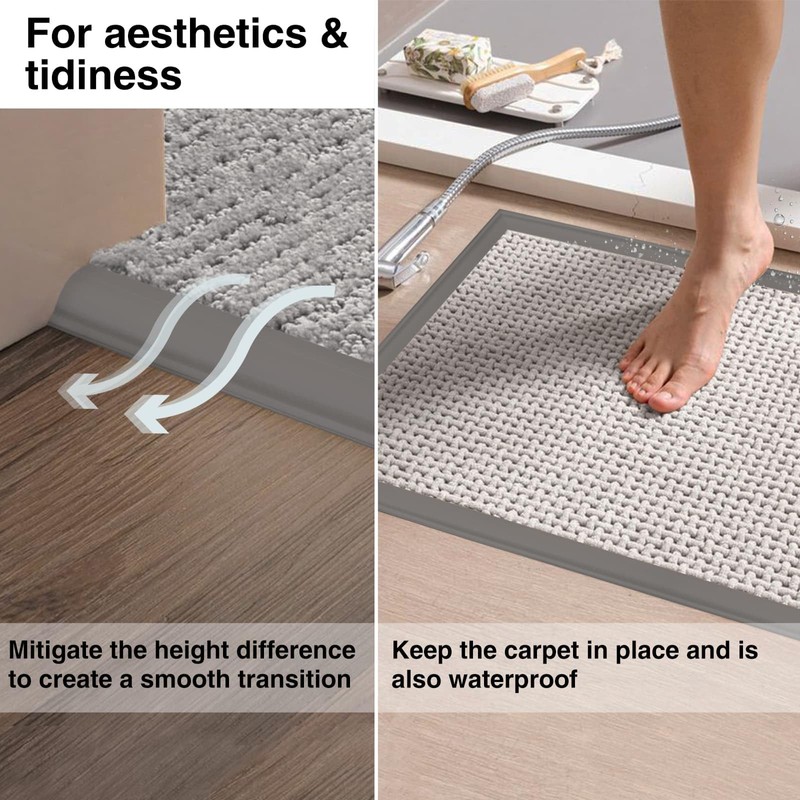 Flexible PVC Carpet Edge Trim Strip, Self-Adhesive, Cuttable Floor Transition