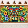 BlissYard Tiki Bar Banner Backdrop Poster Tropical Luau Hawaiian Pineapple