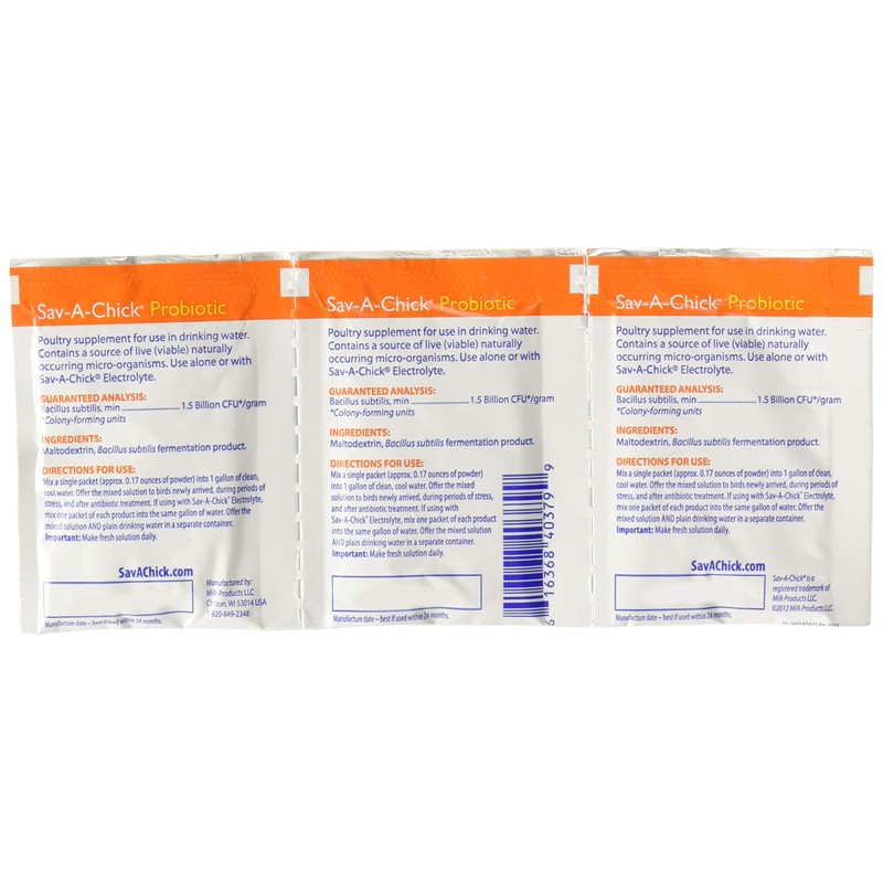 Sav-A-Chick Sav-A-Chick 9 Probiotic Supplements-(3 Packages with 3 Packets, 3