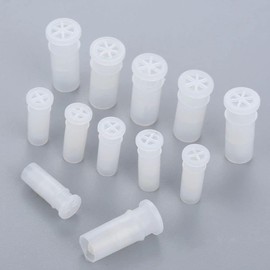 GANPUB 100 Pcs White Toy Noise Makers Insert Squeakers, Plastic Dog Squeaky Toy Whistles, Dog Squeak Toys Toy Insert Replacements DIY Toys Accessories (15.5x4.8mm)