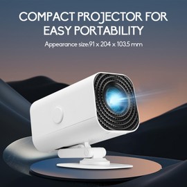 Mini Projector, Full HD 1080P Support Portable Projector with WiFi & BT, 360° Rotatable 150 Screen Movie Projector Auto Keystone, Compatible with HDMI,USB,Smartphone,PC,Laptop