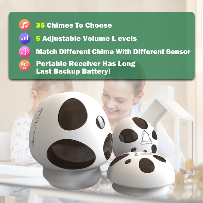 HTZSAFE Wireless Doorbell, Loud Enough 5 Volume Levels, 35 Chimes,