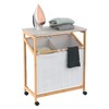 ClosetMaid Bamboo Laundry Hamper Cart with Ironing Board Folding Station,