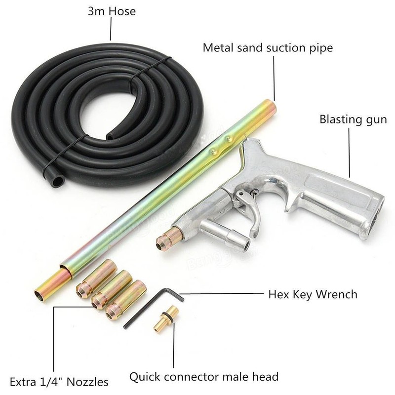 Jewboer Sand Blaster Gun Kit,Sandblaster Gun for Sandblasting Cabinet Machine