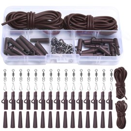 DONQL 47 Pcs Lead Clips Carp Fishing Accessories with Clips Anti (Brown)