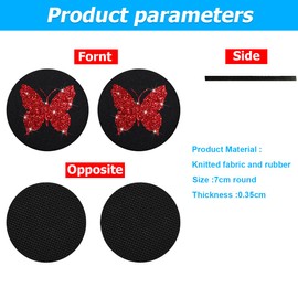 CGEAMDY 2 Stücke rutschfeste Getränkehalter Auto Untersetzer, Car Cup Holder Mat, Universelles Auto Zubehör Innenraum Getränkehalter Einsatz Untersetzer, Universal Vehicle Untersetzer Insert(Rot)