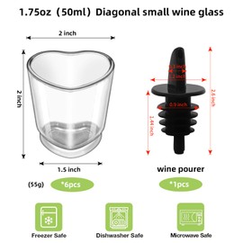 REUJIHXY Shot Glasses, 1.5oz Heart Shaped Shot Glasses Soju Shot Glasses Cute Shot Glasses Bulk Shot Glasses Tequila Shot Glasses Clear Shot Glasses (6)