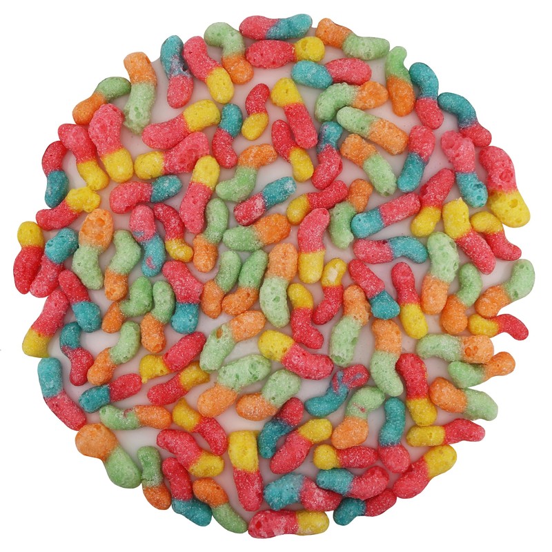 Freeze Dried Neon Gummy Worms, Crunchy Gummie Candy 2 oz