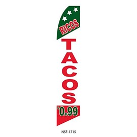 (5) five RICOS TACOS $0.99 11.5' Swooper #8 Feather Flags BANNERS