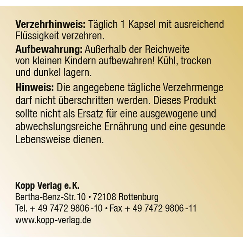 KOPP Vital® Selenium, 30 capsules, 9 g, dietary supplement, selenium,