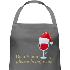 Shirtracer - Apron - Aprons Adult - Dear Santa Please Bring Wine I Wine Christmas Gifts I Wine Lovers Christmas Gifts I Gift Christmas Wine I Wine Lovers Gift Idea I, 3 anthracite