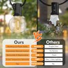 100FT LED Outdoor String Lights with 3 Color Lights, Dimmable