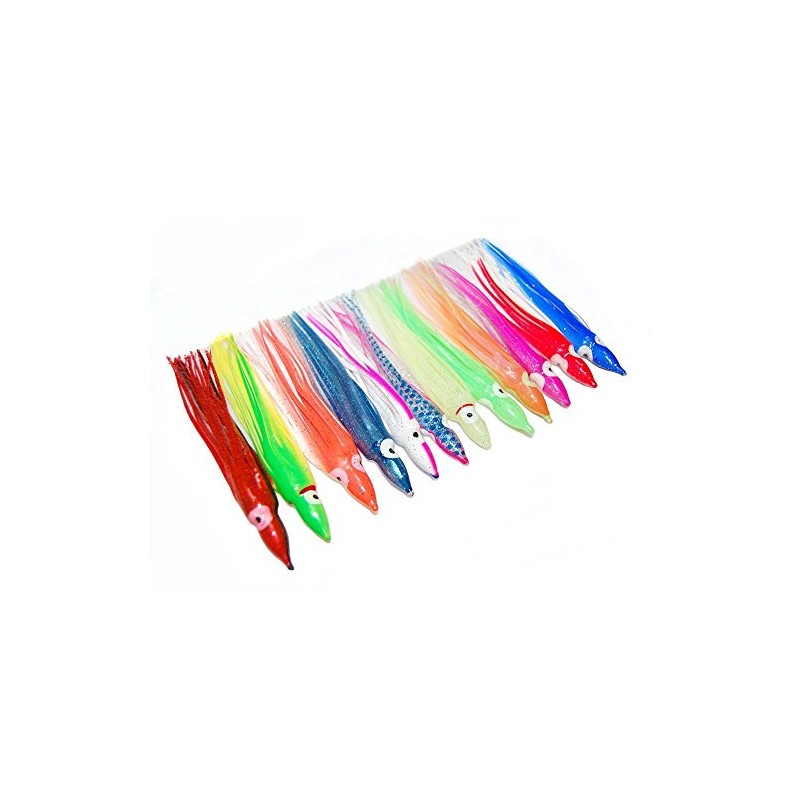 12CM 20pcs Fishing Octopus Skirts Lures Hoochie Trolling Lures Soft