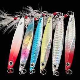 6 Pieces Metal Fishing Lures Wobbler Swimbait Spinner Bait Salmon Trout Bait with Treble Hook for Freshwater Saltwater Fishing