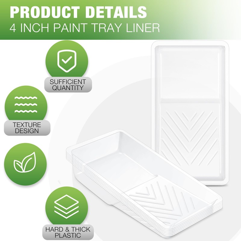 Geelin 120 Pcs Paint Tray Liner 4 Inch Small Paint