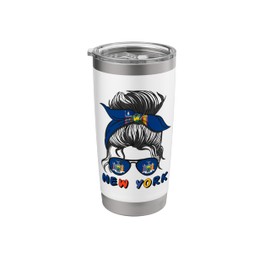 New York Girl Mom Mama New York Flag Mother's Day Stainless Steel Insulated Tumbler