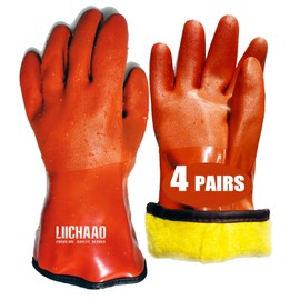 LIICHAAO (1-4Pairs Insulated&Waterproof,Chemical & Oil Resistant, Freezer Work,Warm Gloves,Non-Slip,Ultra Flexible(1 PAIR)