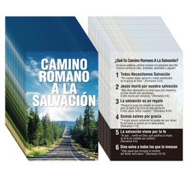 Noveread 200 Pcs Spanish Gospel Tract Card Salvation Cards Pocket Holy Postcards Prayer Postcards Christian Inspirational Bible Verses for Christian Gifts Women Men(Camino Romano A La Salvación)