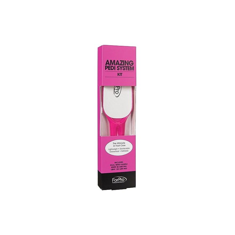 ForPro Professional Collection Amazing Pedi System Kit, Pink, 80/120 Grit,