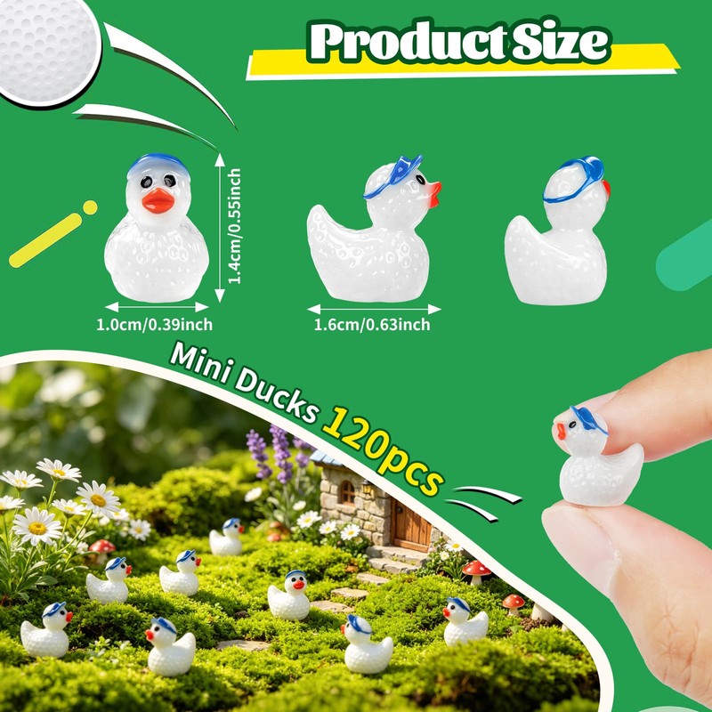 LuxDuo Premium Golf-Themed Resin Duck Ornaments