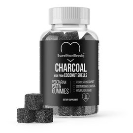 Activated Charcoal Gummies - Natural Coconut Shell Charcoal Gummy Supplements for Detox Support, Stomach Bloat & Oral Health - Gluten Free, Vegan & Pectin Based - Acai Flavor, 60 Count