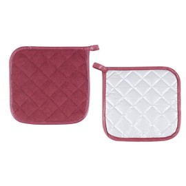 Pot Holders Cotton Made Machine Washable Heat Resistant Potholder, Pot Holder, Hot Pads, Trivet for Cooking and Baking (5, Ruby)