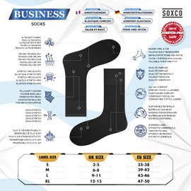 SOXCO Men's Socks 9-12 Multipack Work Crew Black Business Socks 10 Pairs, 9-11