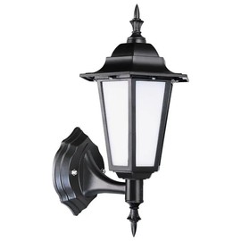 Bright Source Outdoor 7w Integrated LED 6-Sided Cage Lantern, Traditional Coach Style, IP44, 550lm, Black, 4000K Cool White