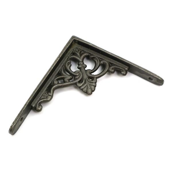 Pair of Small Shelf Brackets Floret Cast Antique Iron 130mm