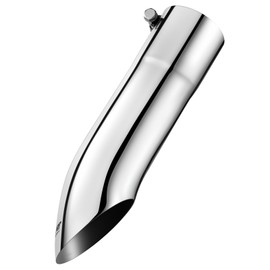 Upower 3 Inch Inlet Turn Down Exhaust Tip, Exhaust Pipe with 3" Inlet 3" Outlet 12" Overall Length Stainless Steel,Polished Tailpipe Tip Fits 3-inch Outside Diameter Tailpipe, Bolt On