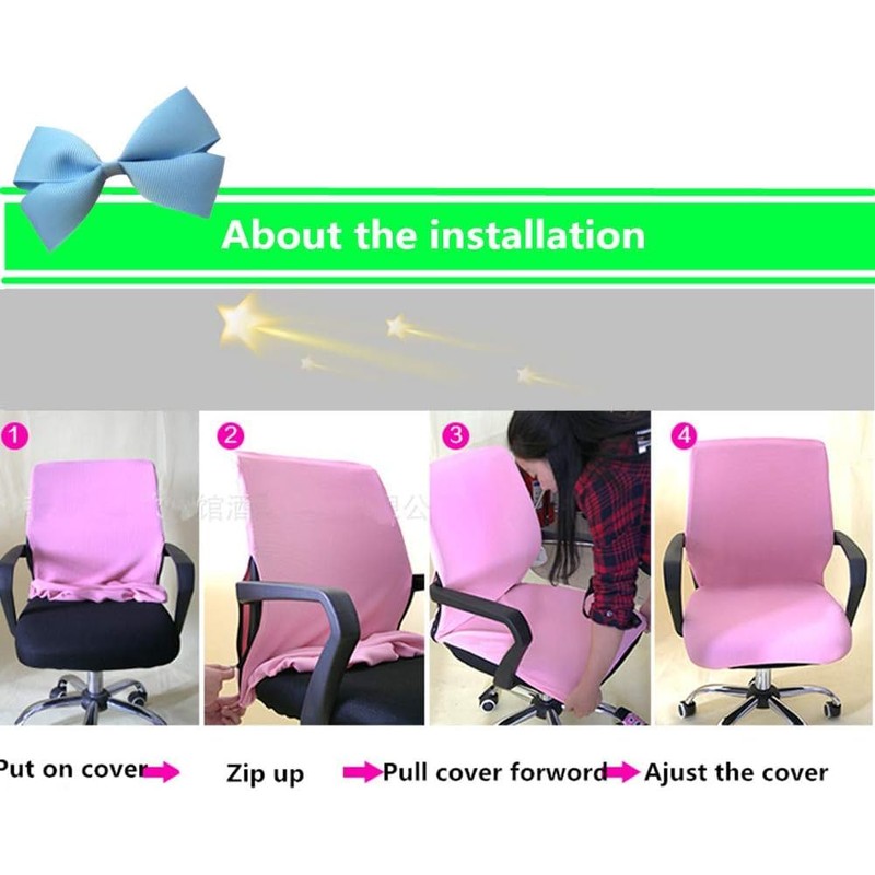 DHXYZZB Universal Computer Chair Cover Office Chair Cover, Fabric, Black,