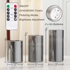 Homemory Grey Glass Flameless Candles, Battery Operated LED Pillar Candles