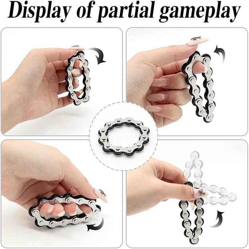 JINJUMEI Bicycle Chain Decompression Flippy Chain Toy Set, Stress Relief,
