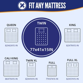 BAGAIL Mattress Bags for Moving, Mattress Covers with Heavy Duty Handles, Reusable Mattress Storage Bag for Moving Supplies(Navy, Twin)