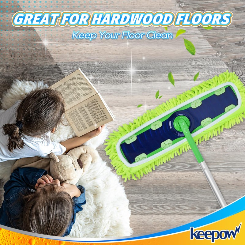 KEEPOW Reusable XL Mop Pads Compatible with Swiffer XL Sweeper,