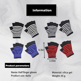 EKSMA 4 Pairs Fingerless Gloves Unisex Half Finger Gloves, Winter Stretchy Knit Fingerless Gloves in Common Size