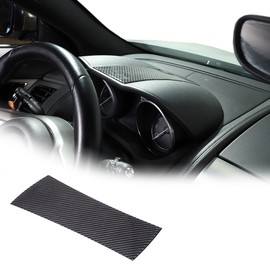 JONKOKO Car Central Control Dashboard Top Decorative Protection Panel Cover for Jaguar F-Type 2013-2022 Soft Carbon Fiber Auto Driver Side Dashboard Trim Cover Stickers (Black)