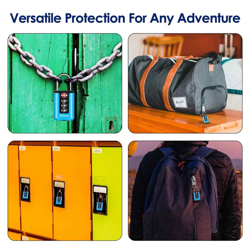 BRILLIRARE 2 Pack TSA Approved Luggage Locks, Combination Travel Padlock,