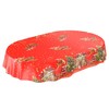 ANRO Oilcloth Tablecloth Oilcloth Tablecloth Christmas Santa Claus Red Stars