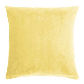 Pad - Smooth - Cushion, Decorative Cushion, Cushion Cover - Velvet Cushion - Made of Fine Velvet - 40 x 40 cm - Yellow
